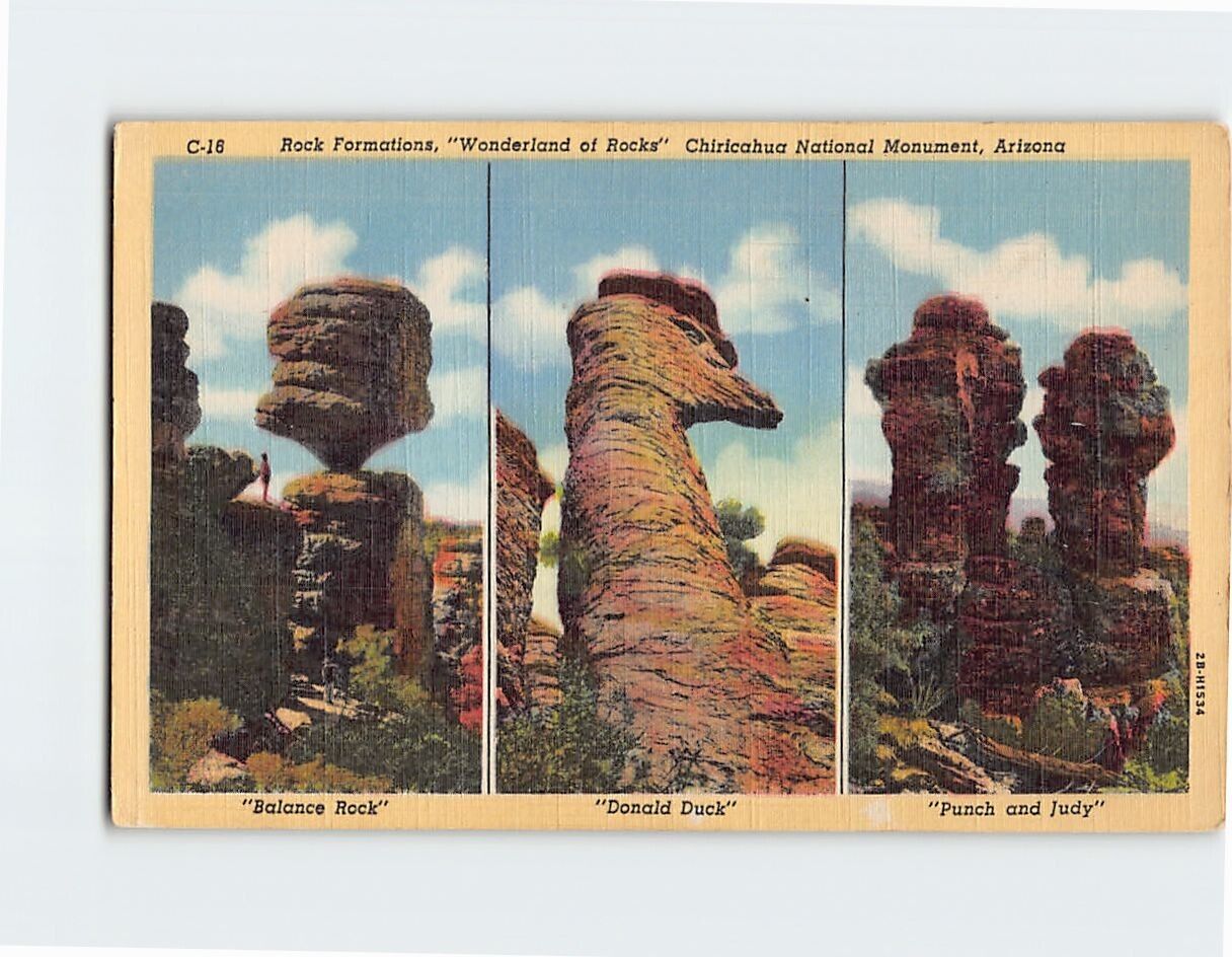 Postcard Rock Formation Wonderland of Rocks Chiricahua National Park Arizona USA