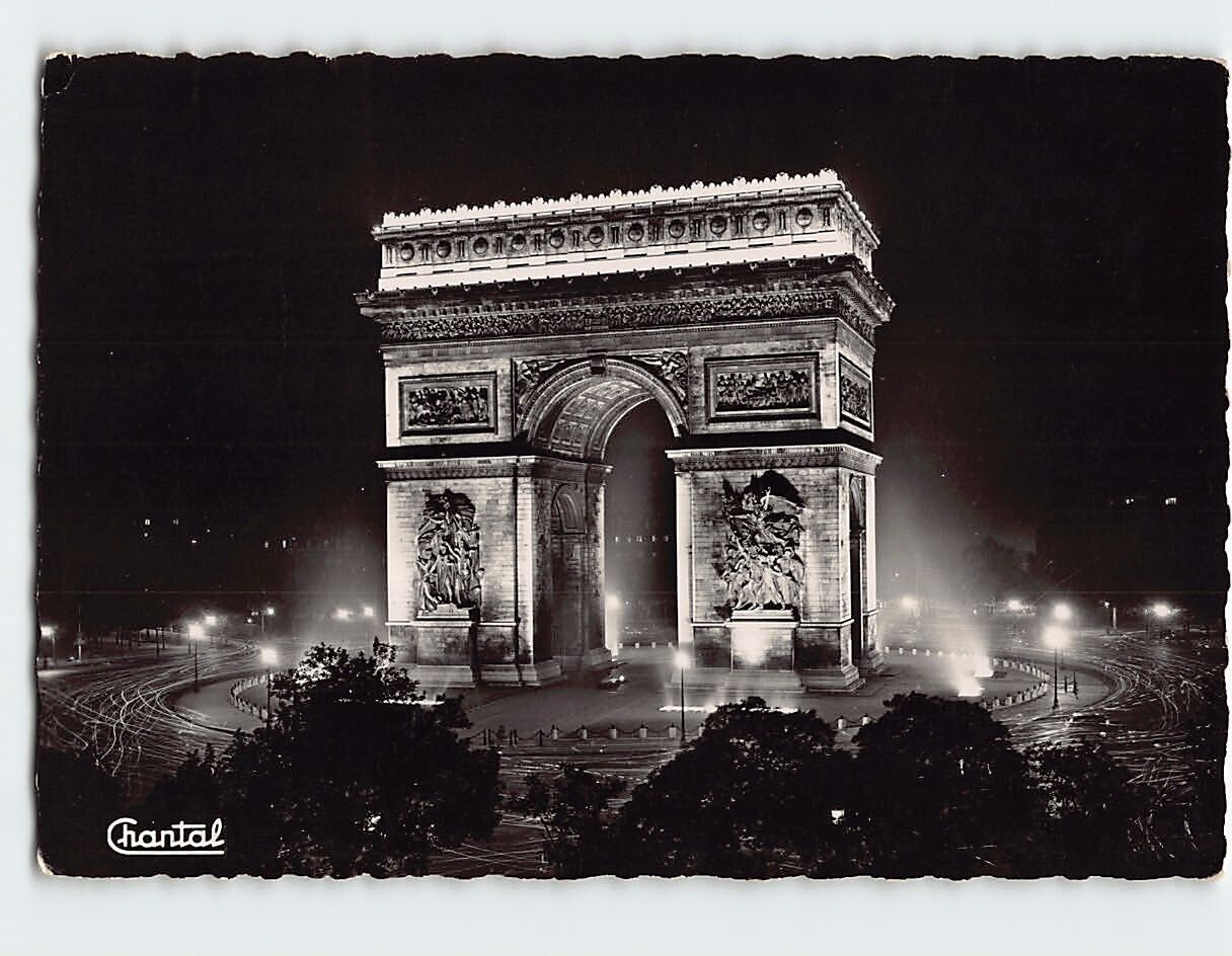 Postcard La Place de l'Étoile' Illuminée, Paris, France