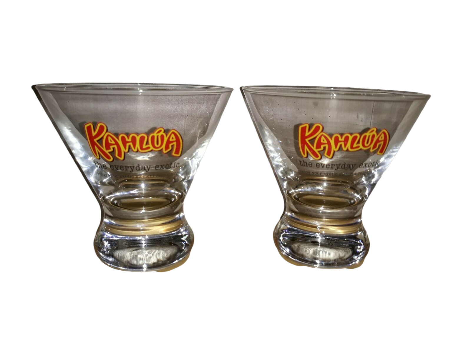 Pair of Kahlua The Everyday Exotic Logo Cocktail Liquor Glasses 4\