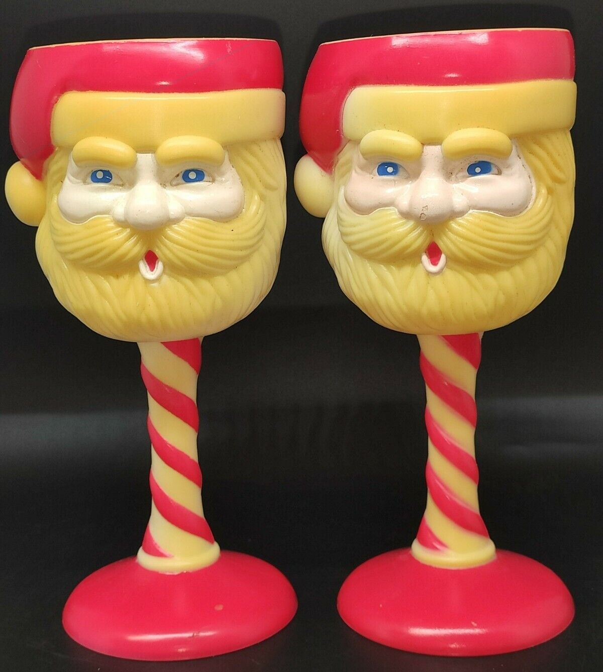 Christmas Goblets Pair Of 2 Santa Wine Cups Made By Take One C10