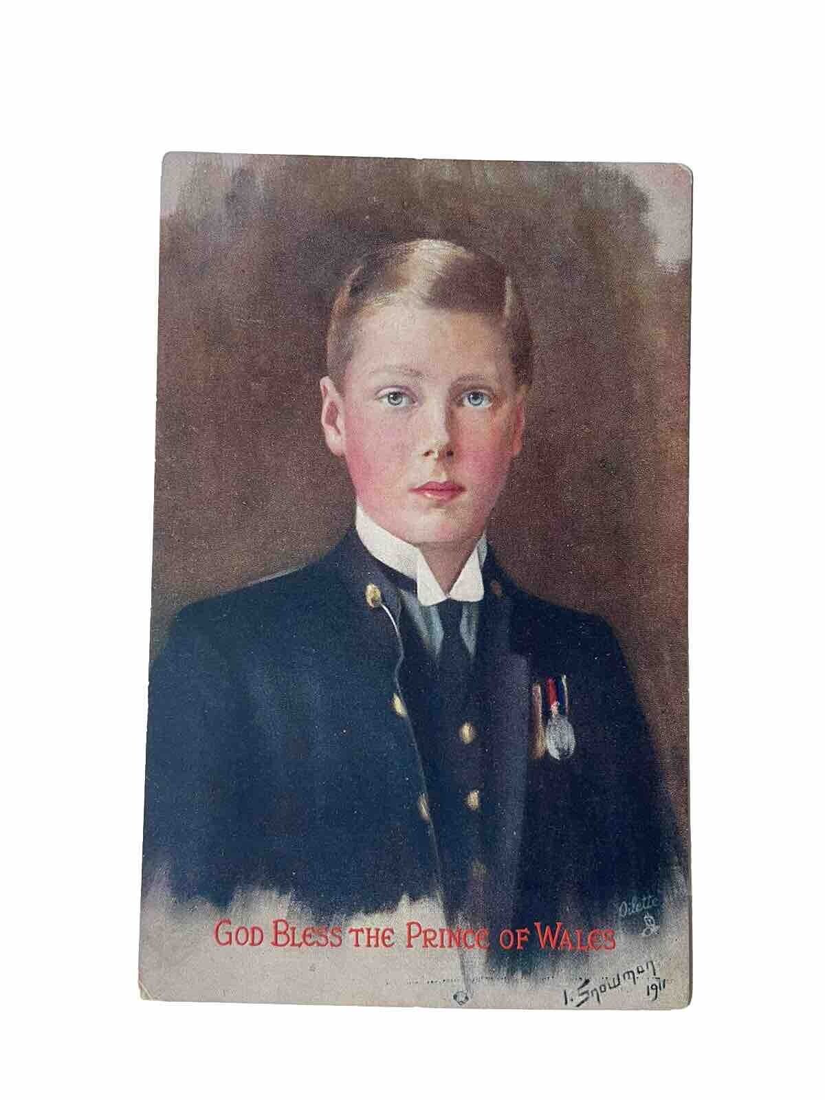 Vintage Postcard: Tuck\'s Prince of Wales (King Edward VIII) 1911, Snowman