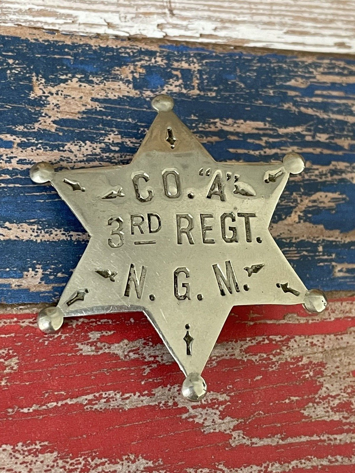 Very Rare 1800's Missouri National Guard Company A 3rd Regiment Provost MP Badge