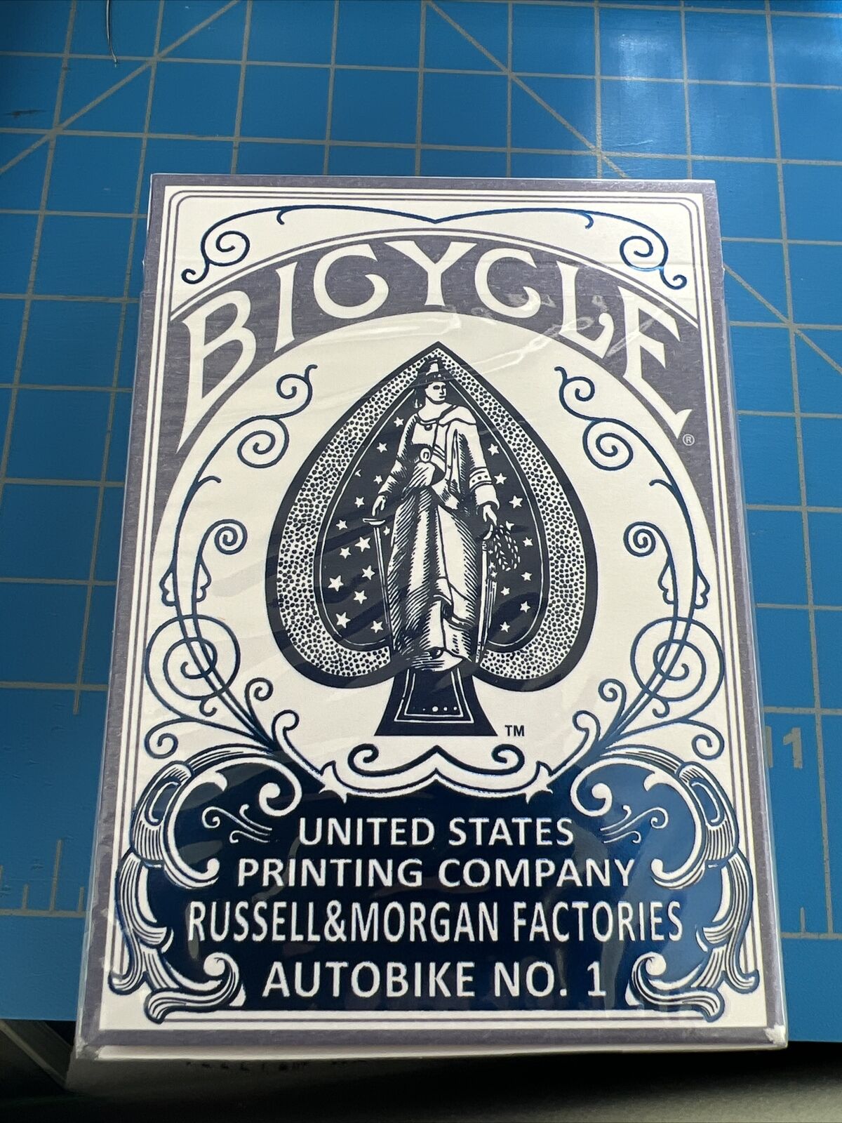 Autobike No. 1 Blue Bicycle Playing Cards Stripper  Deck Custom Limited
