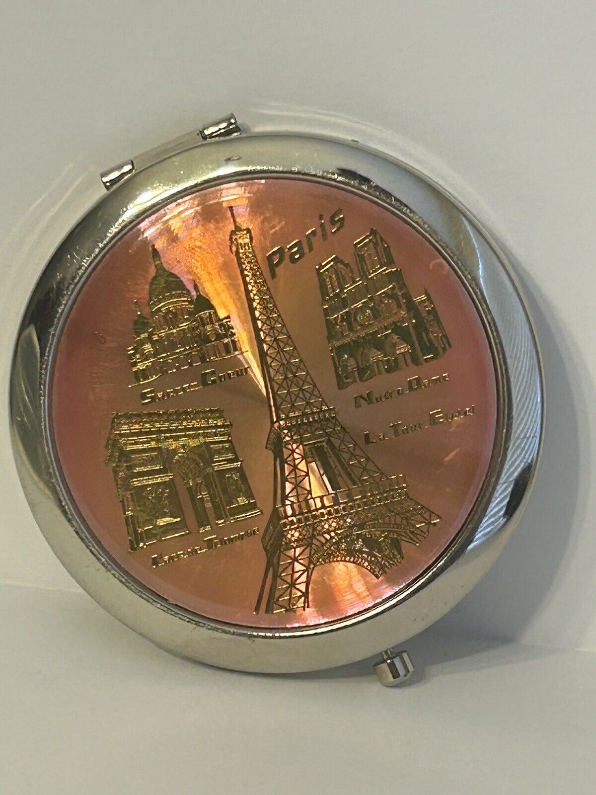 Paris France Eiffel Tower Double Side Compact Mirror