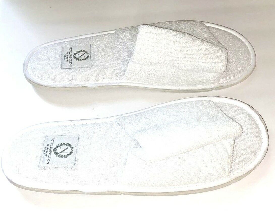 Hotel Napoleon Roma White Slippers NEW IN PACKAGING