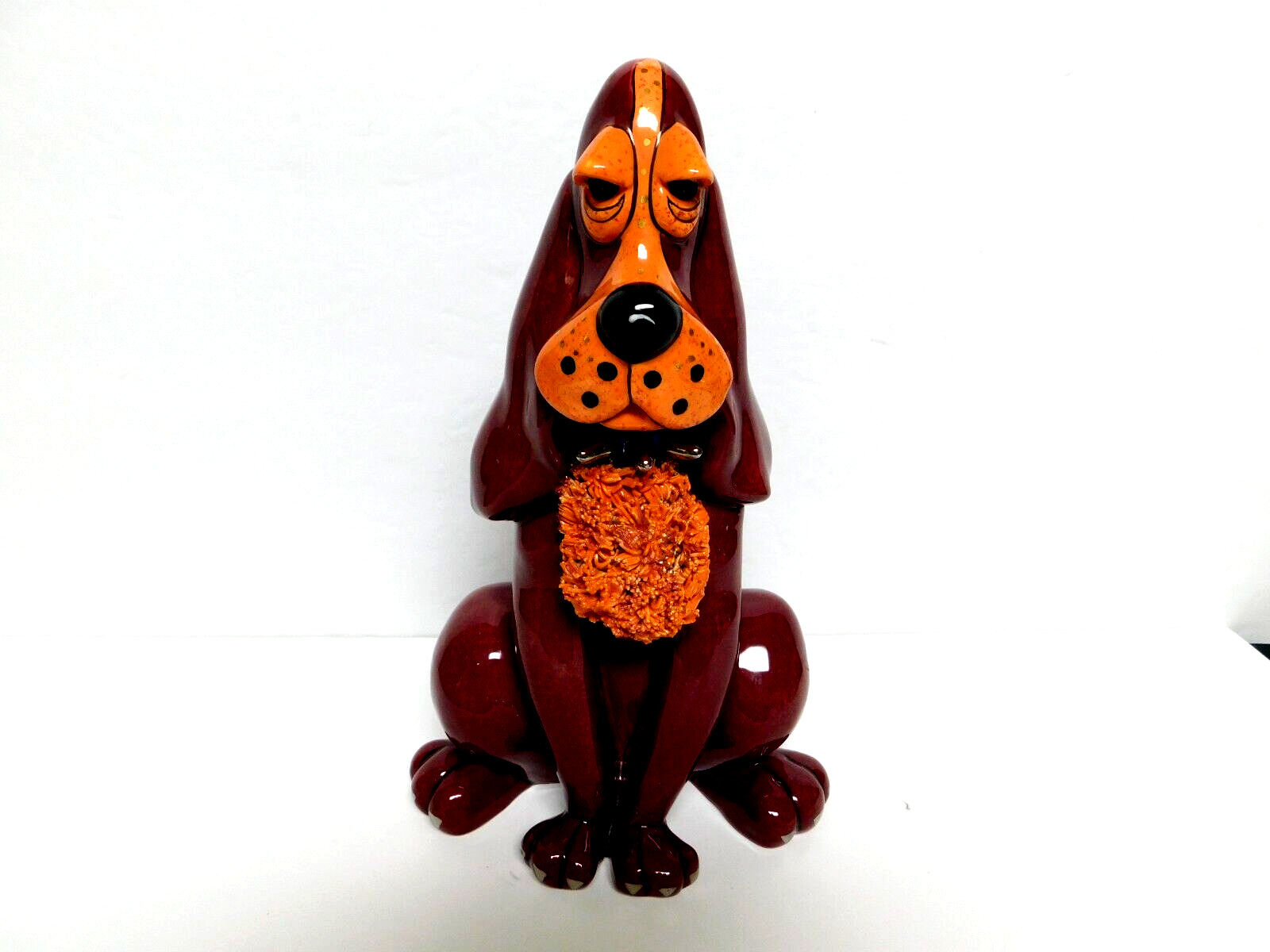 Swak Lynda Corneille Ceramic Basset Hound Figurine Ex. Used Condition
