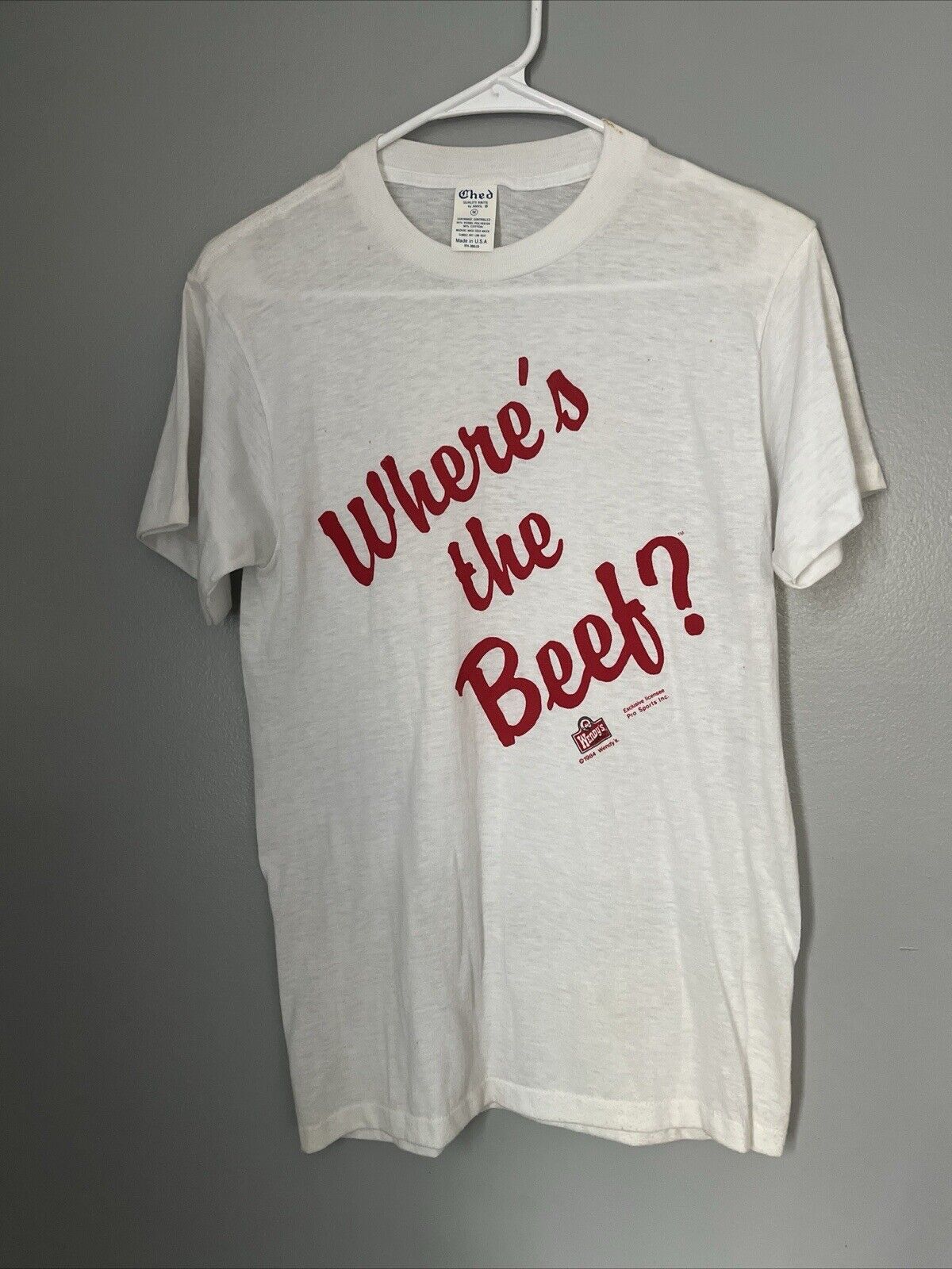 Vintage 1980s Wendy’s “Where’s the Beef?”  Advertisement Shirt  1984