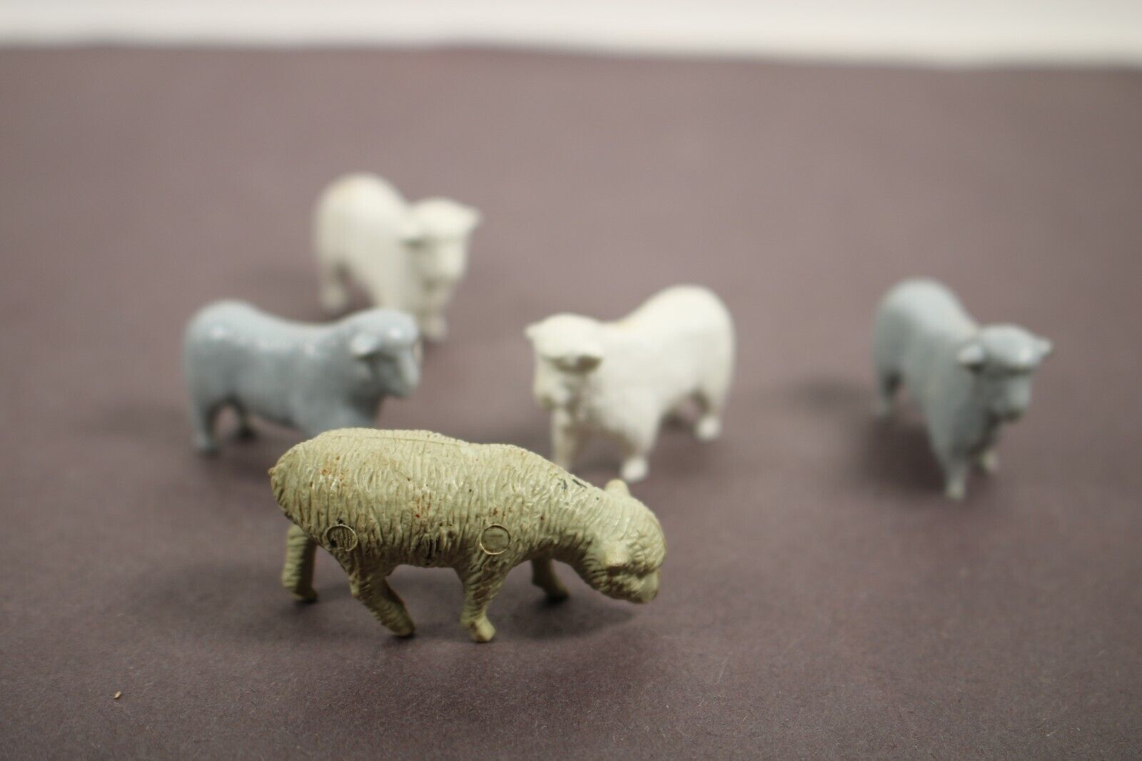 Lot of 5 Vintage Farm Animal Toys - Lambs Sheep LQQK