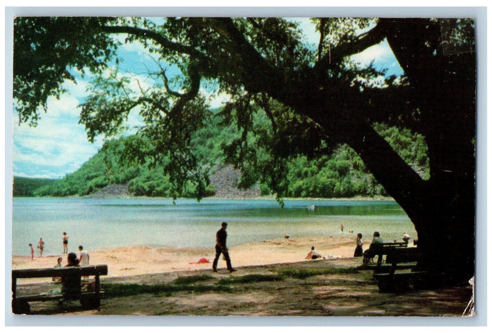 c1960 Bathing Beach at Devil\'s Lake, Devil\'s Lake State Park Baraboo WI Postcard