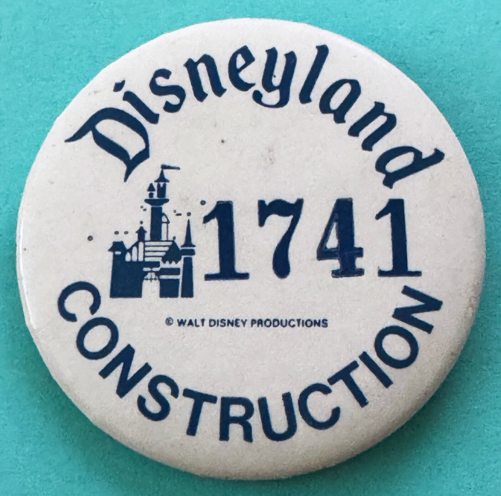 Vintage Disneyland PInback Button worn by Construction Workers circa 1982