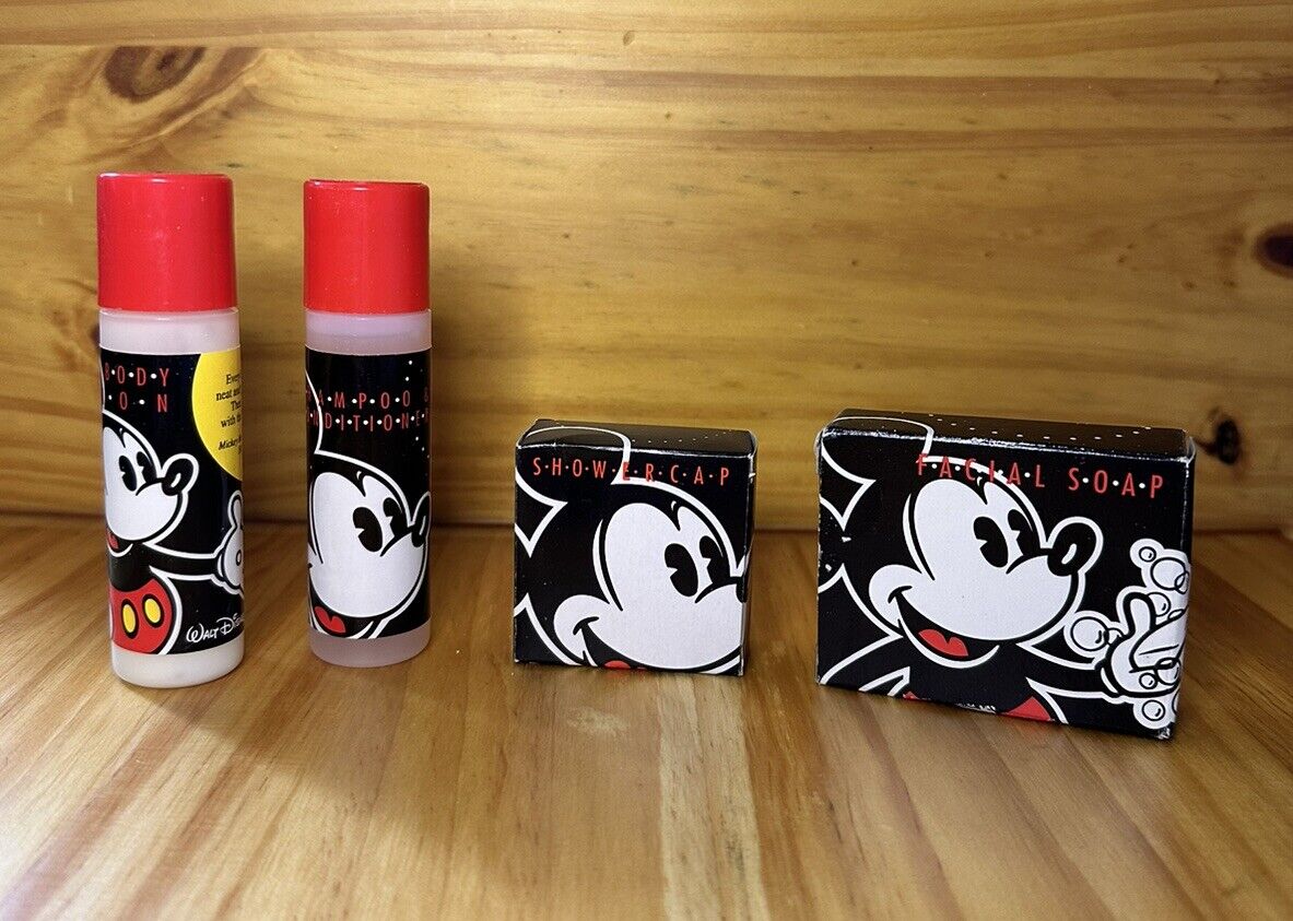 Vintage Walt Disney Resort Mickey Mouse Soap Lotion Shampoo Conditioner Cap