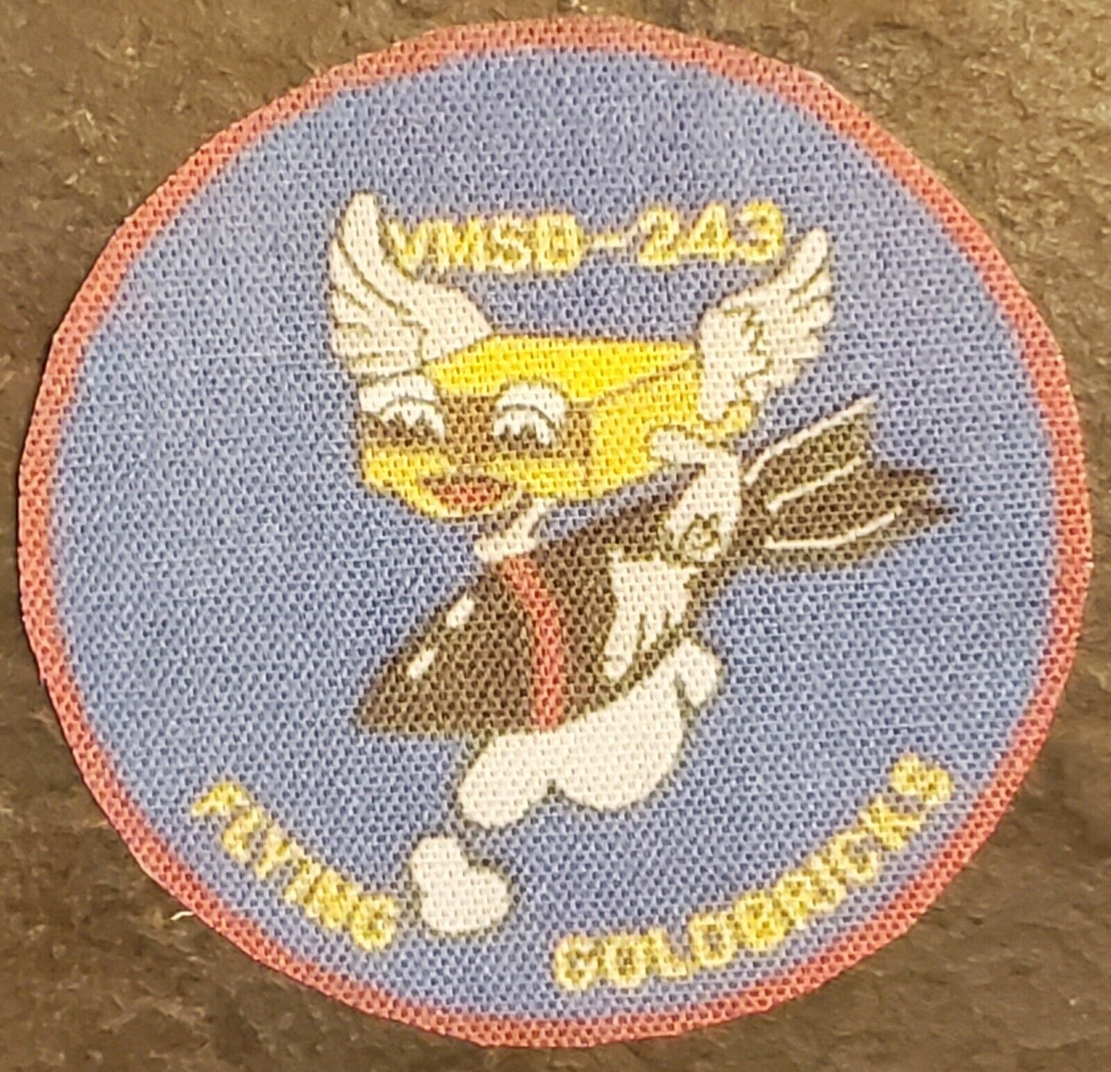 USMC MARINE SCOUT BOMBING SQUADRON (VMSB-243) FLYING GOLDBRICKS CANVAS PATCH VTG