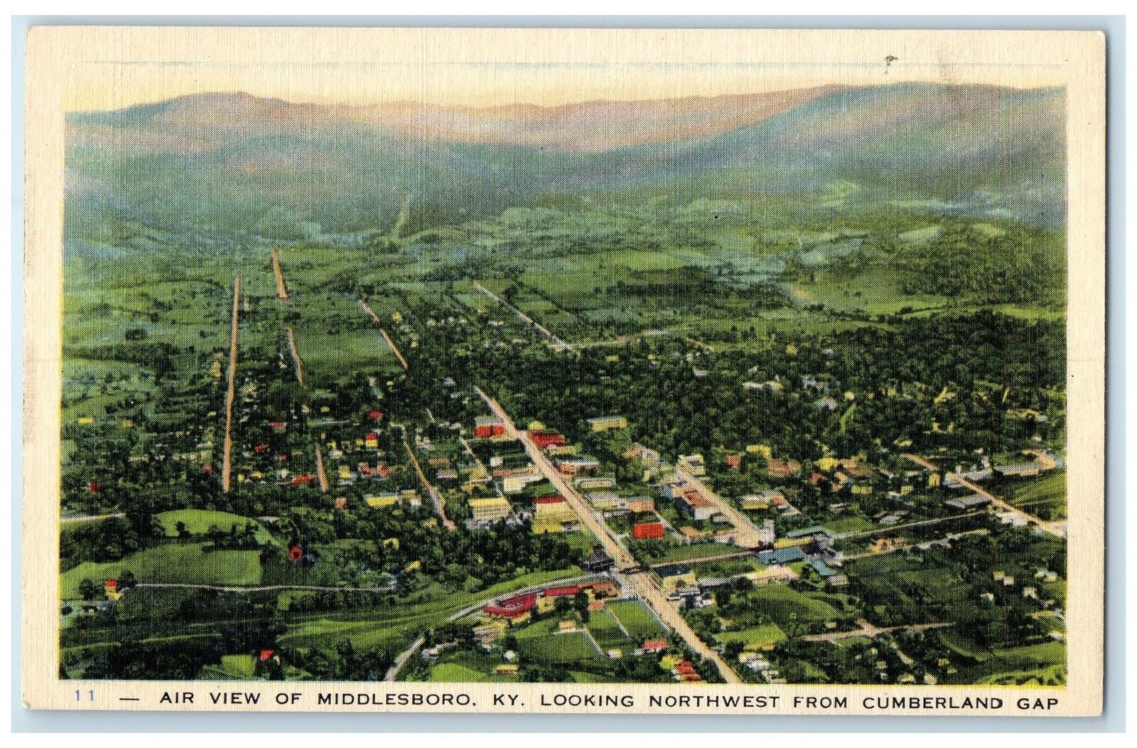 c1940\'s Air View Of Middlesboro Northwest From Cumberland Kentucky KY Postcard