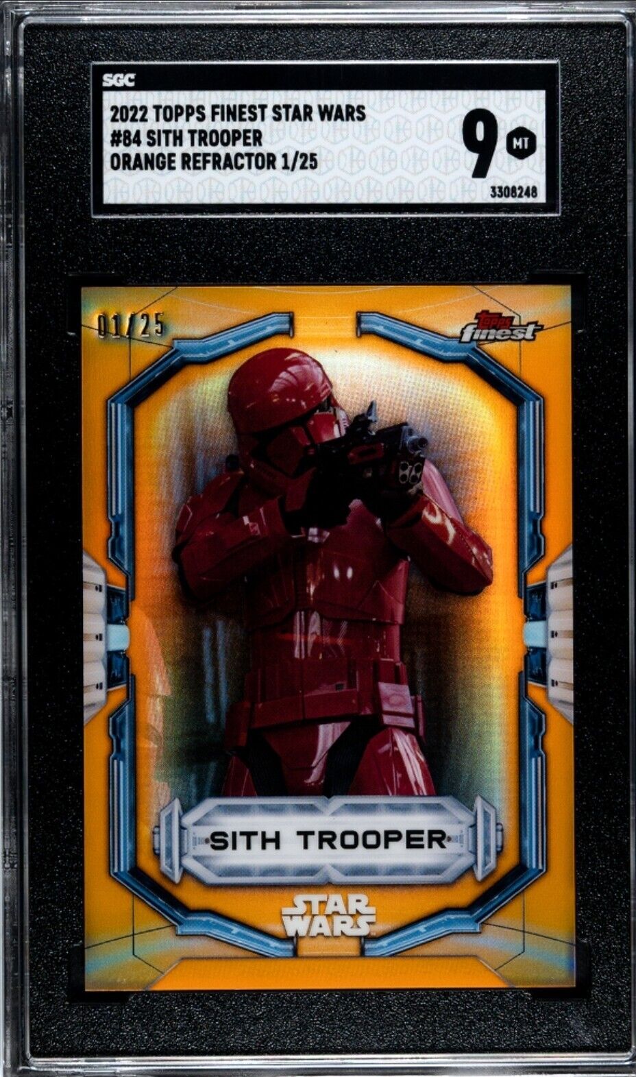 2022 Topps Finest Star Wars #84 Sith Trooper Orange Refractor ALPHA 1/25 SGC 9