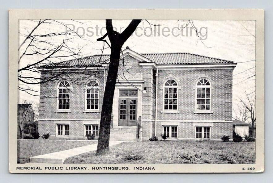 Huntingburg Indiana Memorial Public Library - Wayne Paper Box Postcard