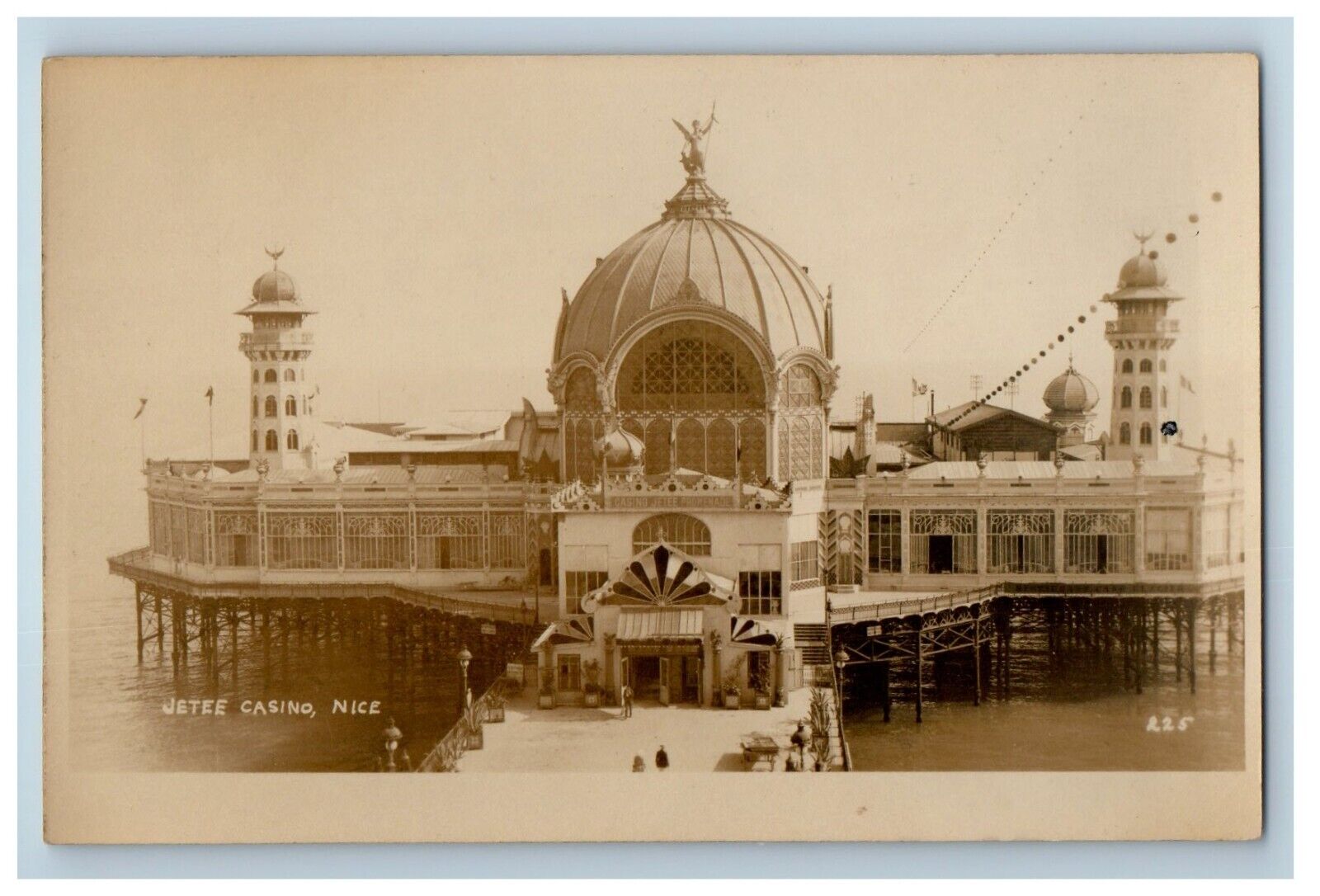c1920\'s A View Of Jetee Casino Nice France RPPC Photo Unposted Vintage Postcard