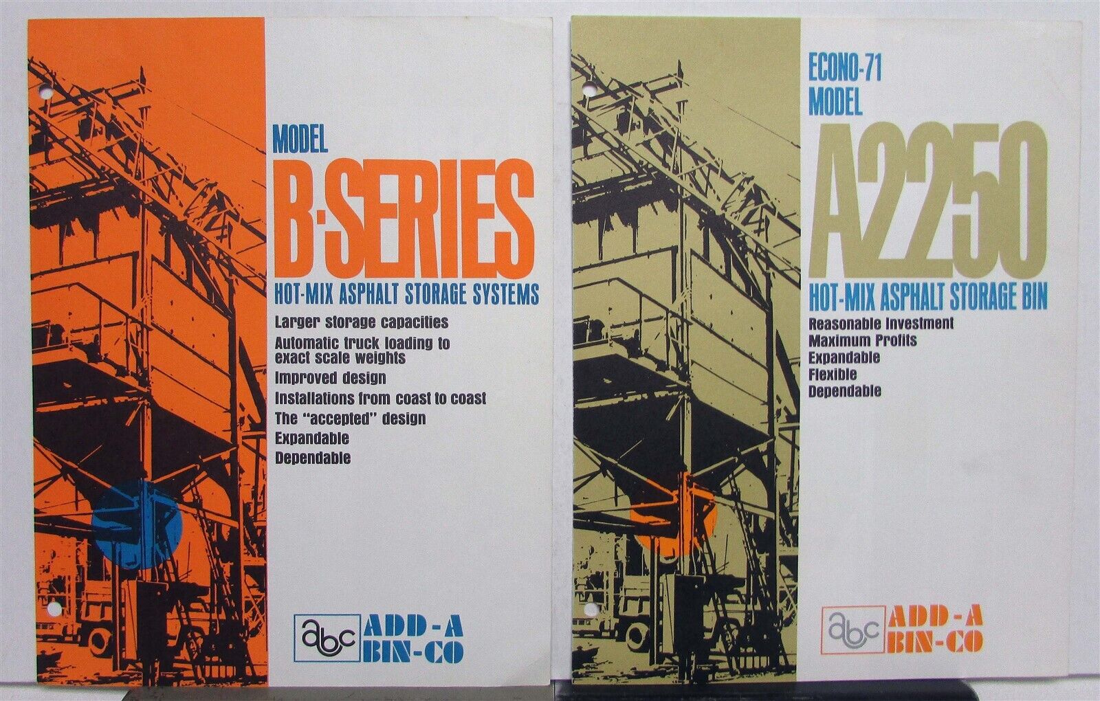 1960s ABC Add A Bin Co Econo-71 A2250 B-Series Construction Features Brochures