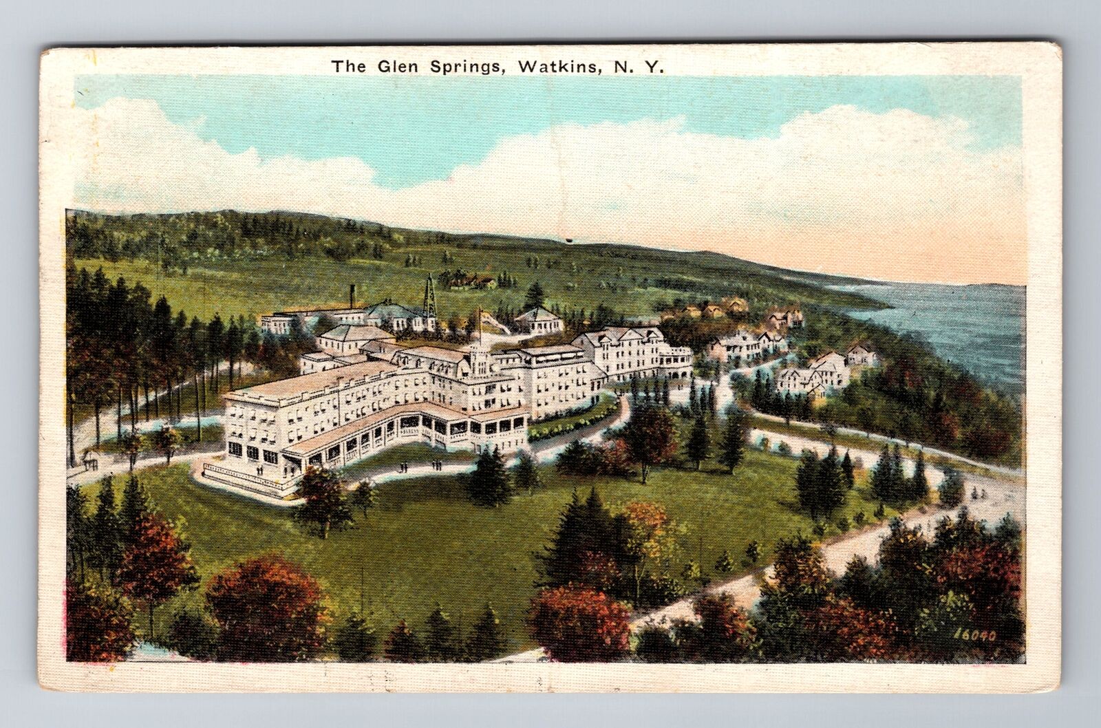 Watkins NY-New York, Glen Springs, Antique Vintage Souvenir Postcard