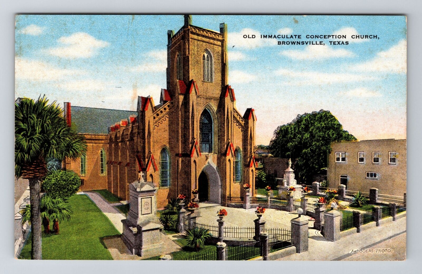 Brownsville TX-Texas, Old Immaculate Conception Church Vintage Souvenir Postcard