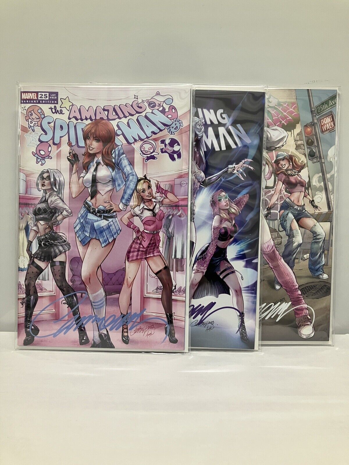 AMAZING SPIDER-MAN 25 Exclusive ULTRA covers ABC J. Scott Campbell SIGNED w/COA