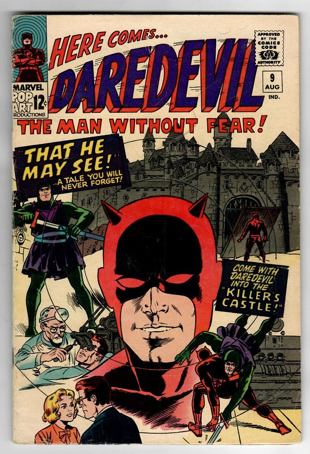 Daredevil # 9 (5.0) Marvel 11/1965 Silver-Age 12c Key Book Pop Art Production 🛻