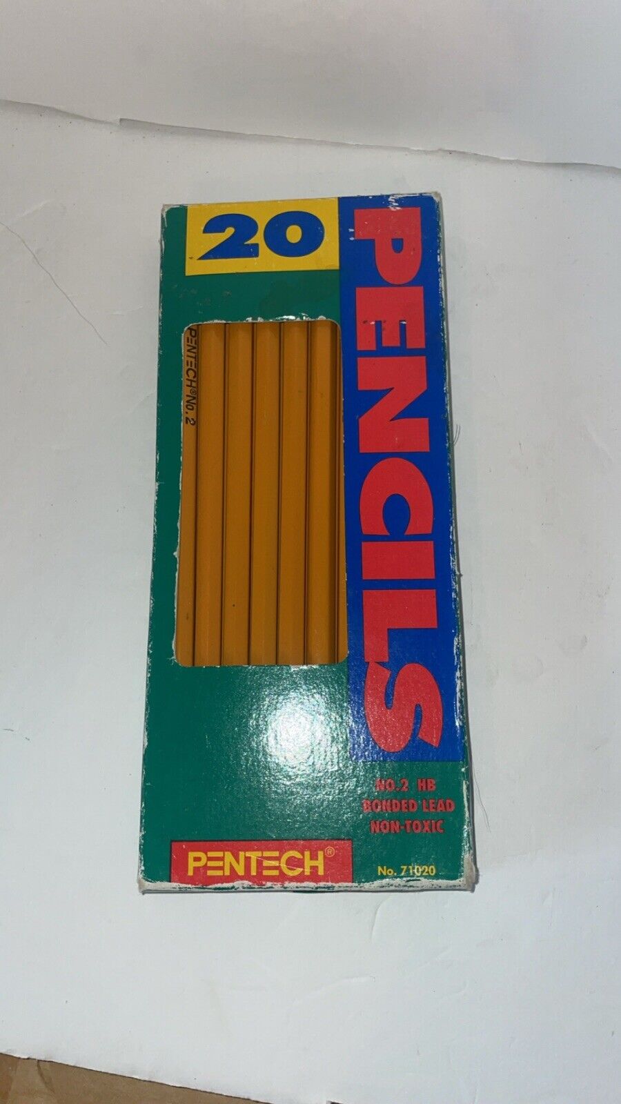 Vintage 1995 Pentech no. 2 Yellow Wood Pencils, #71020, Pack Of 14. Opened
