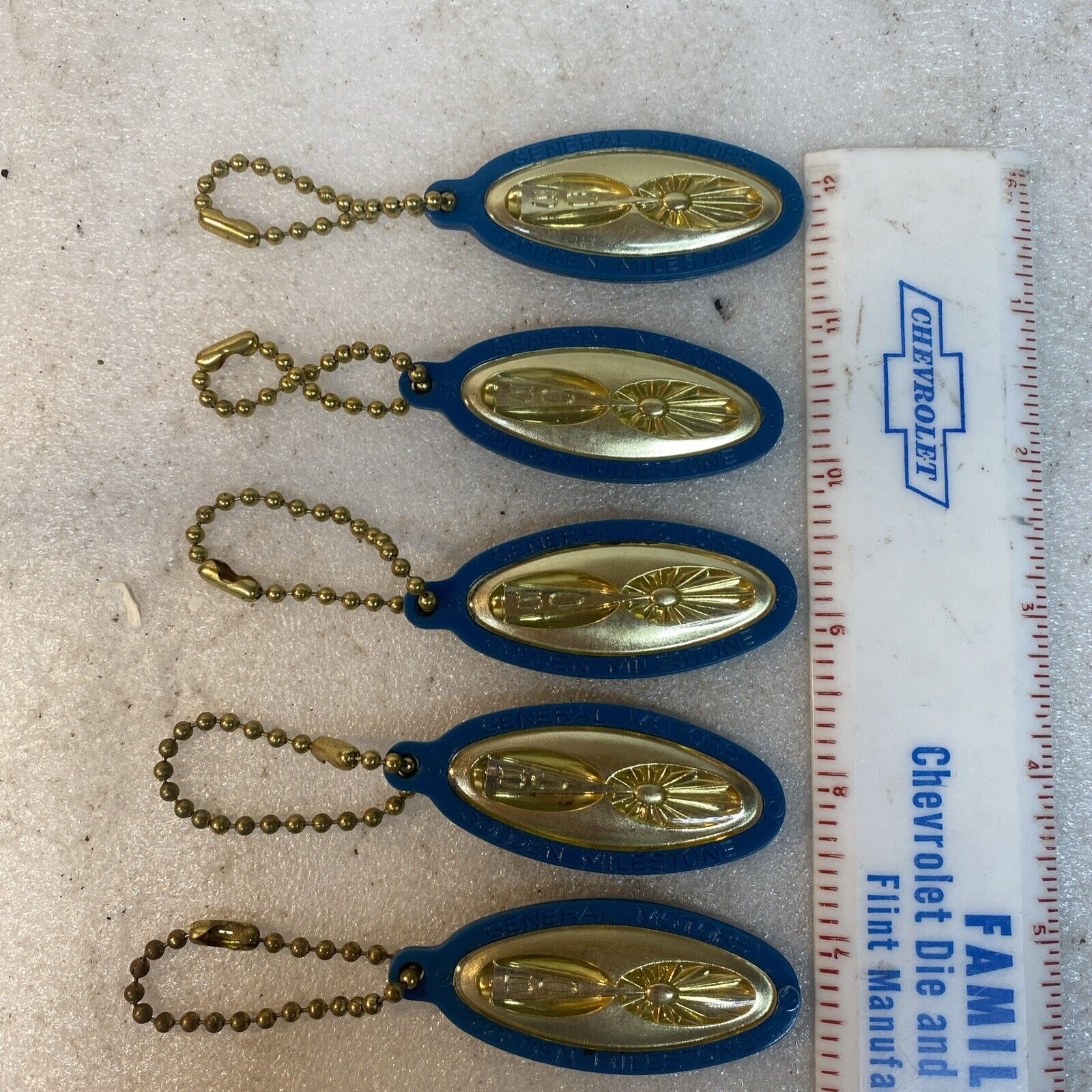 Vintage Chevrolet-Fisher Body St. Louis Division 50-Yr. Keychain; 1958 Set Of 5