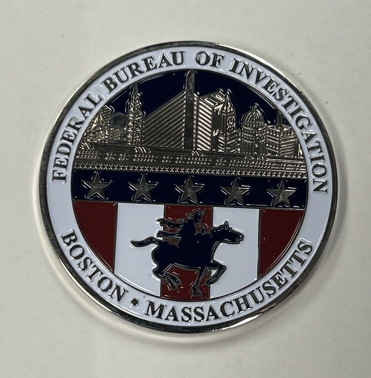 FBI Federal Bureau Of Investigation Boston  Division Paul Revere Challenge Coin