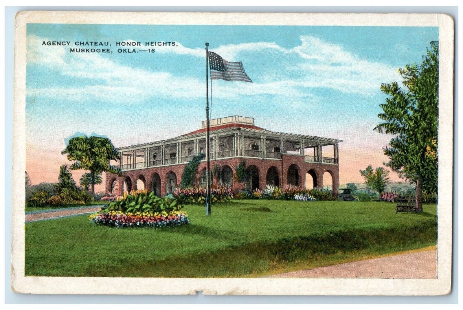c1910\'s Agency Chateau Honor Heights Muskogee Oklahoma OK Antique Postcard