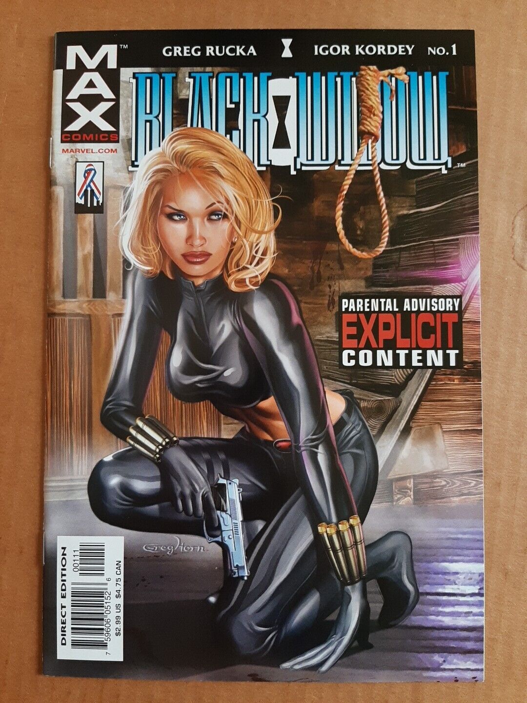 Black Widow #1 vol. 2  2002 marvel (max comics) Rucka/Kordey,Greg horn cvr. 👀
