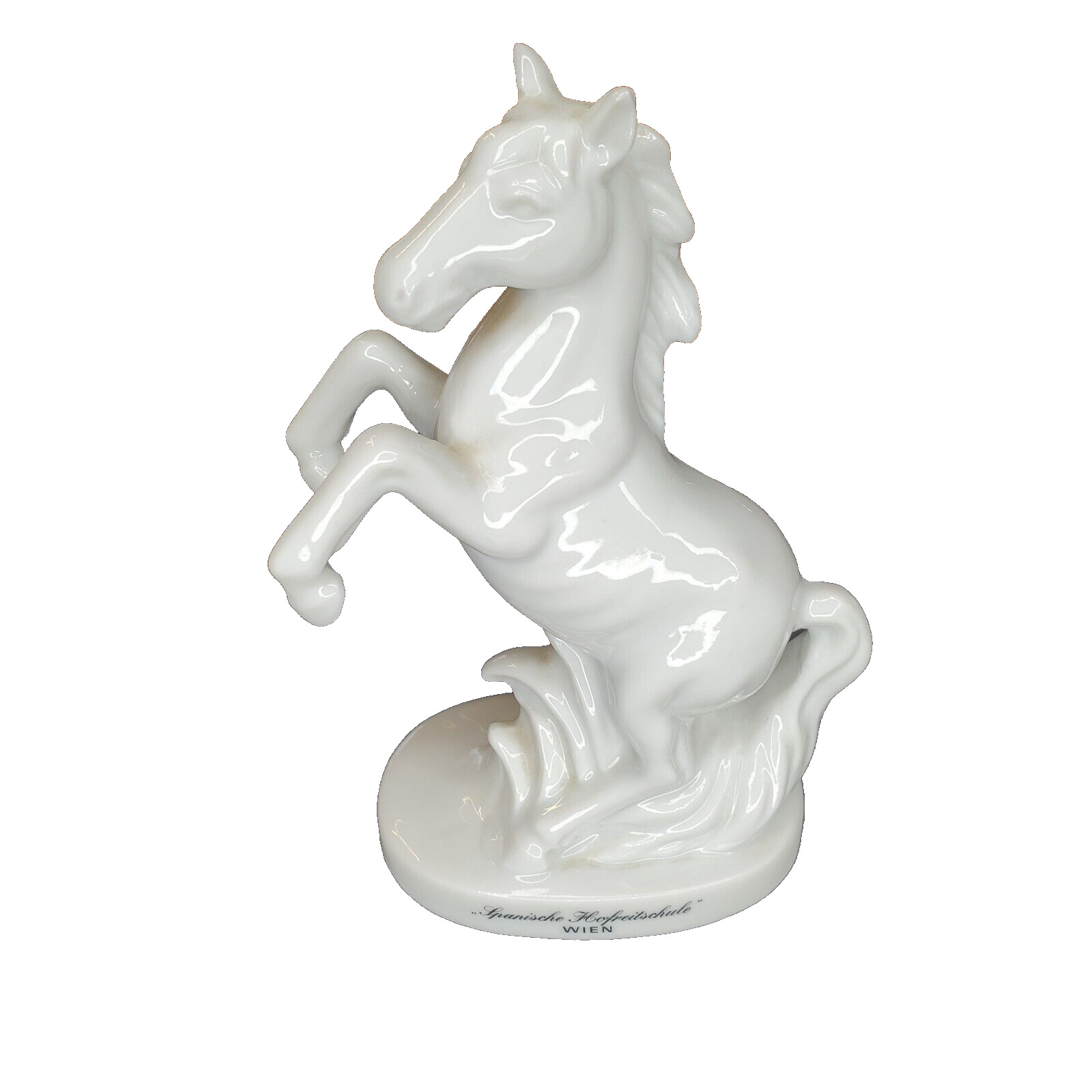 Vtg Spanische Hofreitschule White Porcelain Horse Stallion Figurine 5\