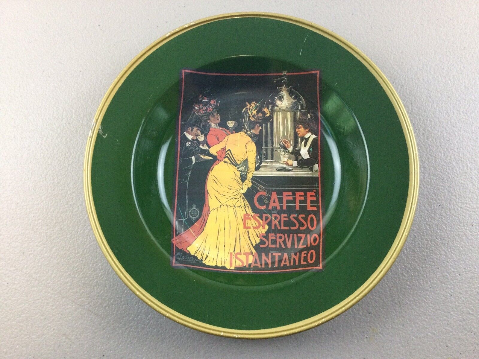 Vintage Caffe Espresso Italian Advertisement by NEVCO Metal Serving Plate 9\