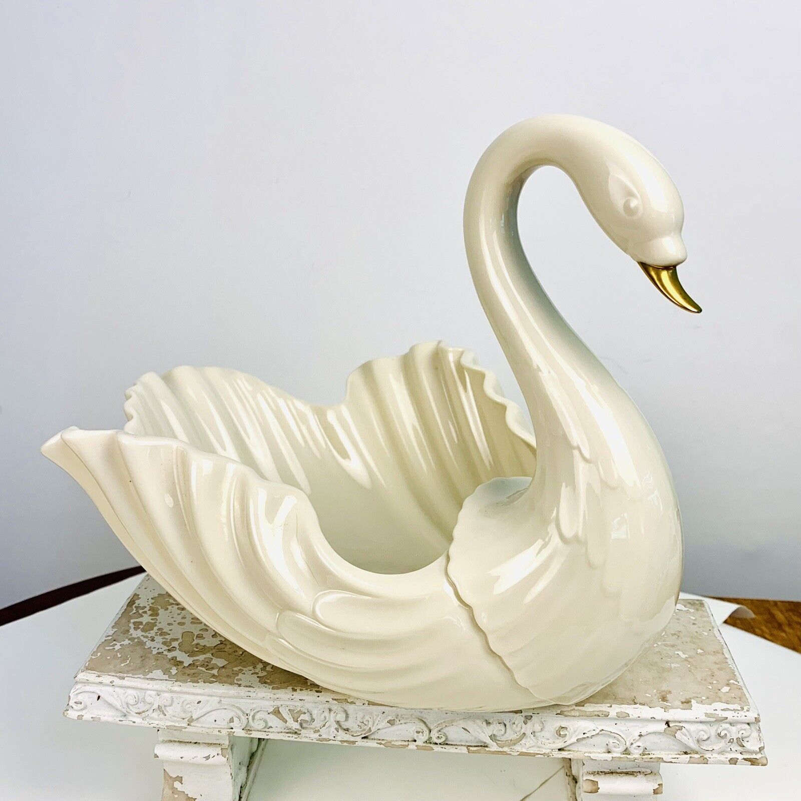 Lenox Swan Bowl Centerpiece Vase Planter 9\