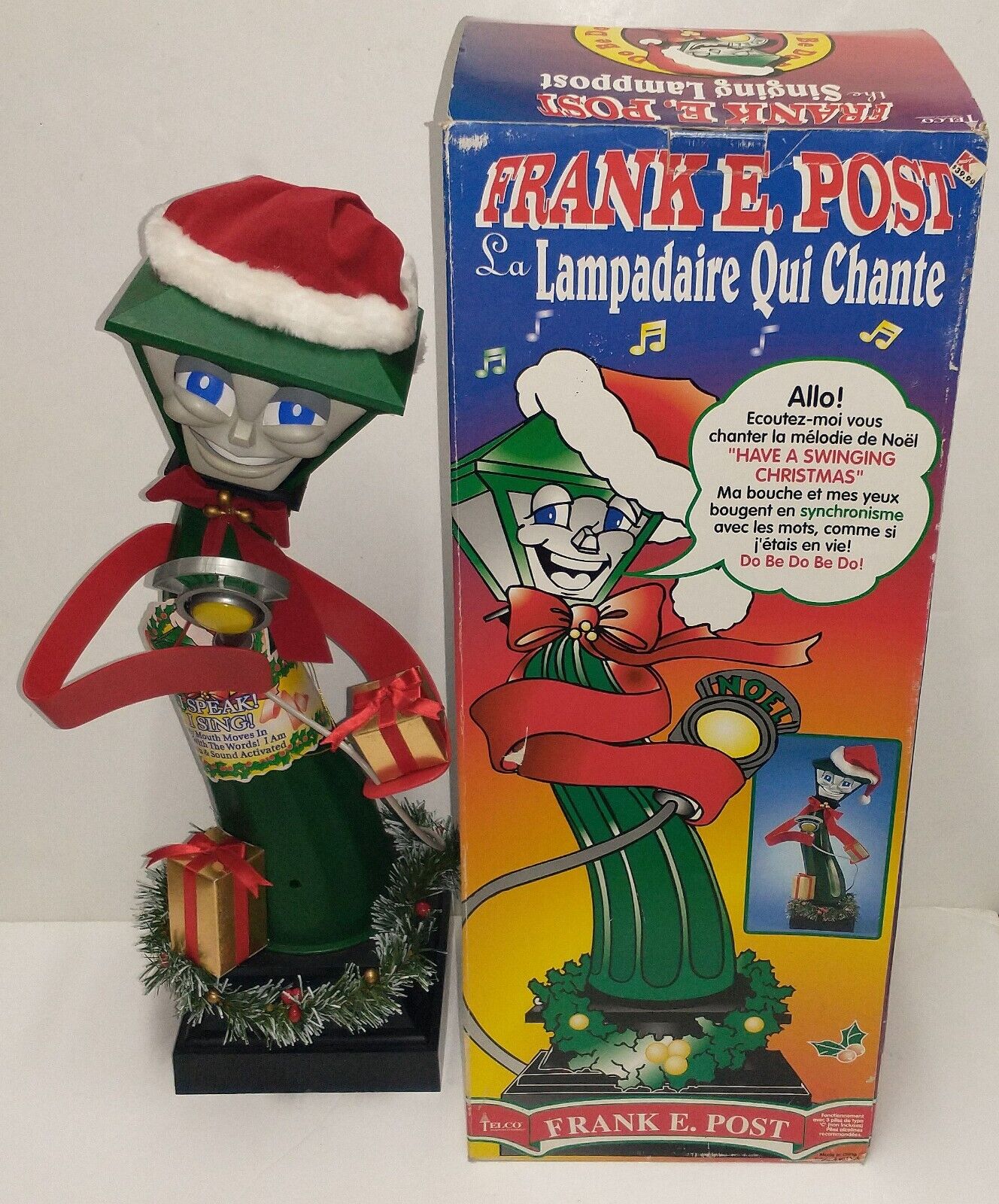 Vintage 1998 Frank E. Post Animated Singing Lamp Post Christmas SEE VIDEO READ