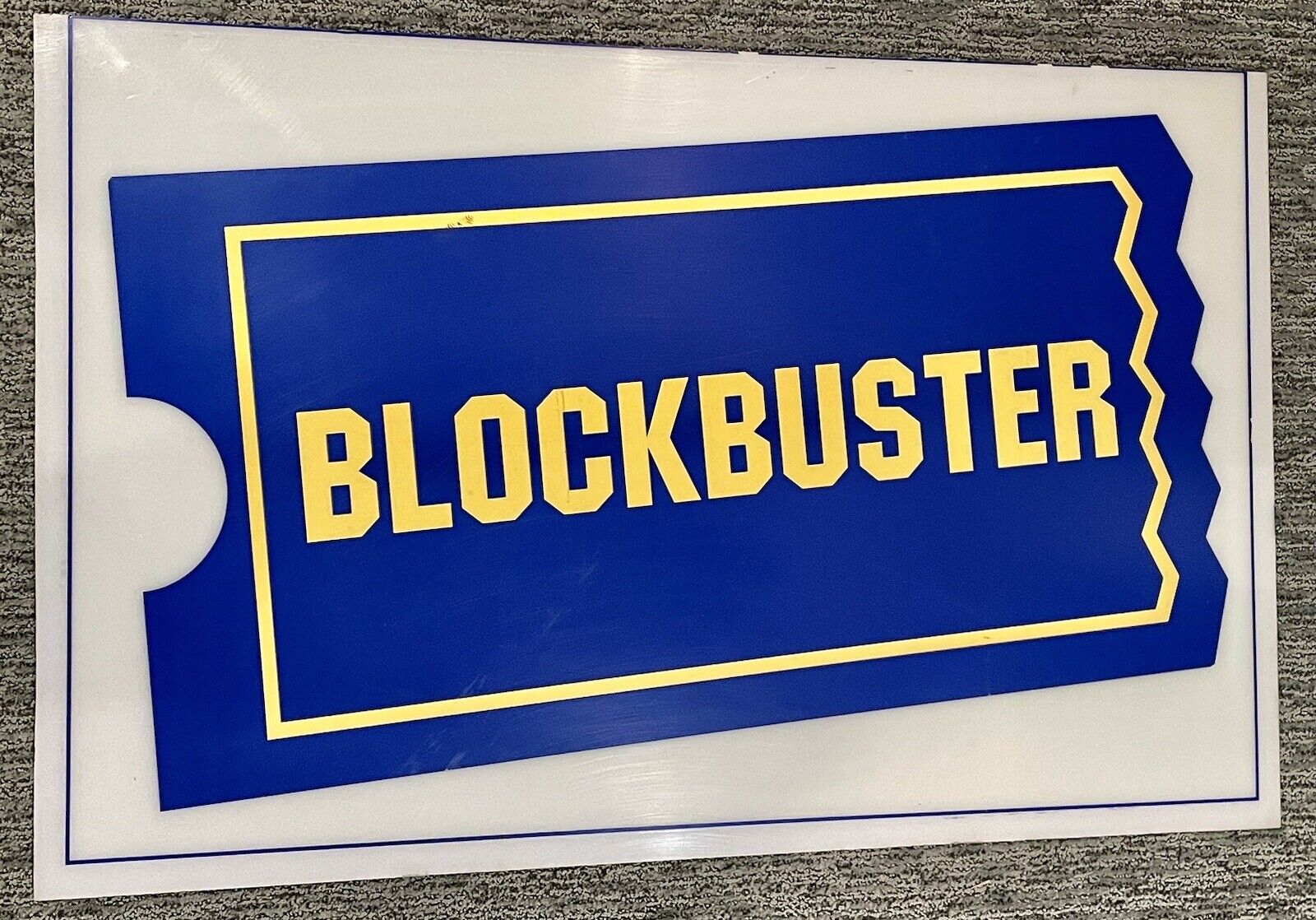 Vintage Blockbuster Video Ticket Sign Authentic 23” X 36” RARE Original