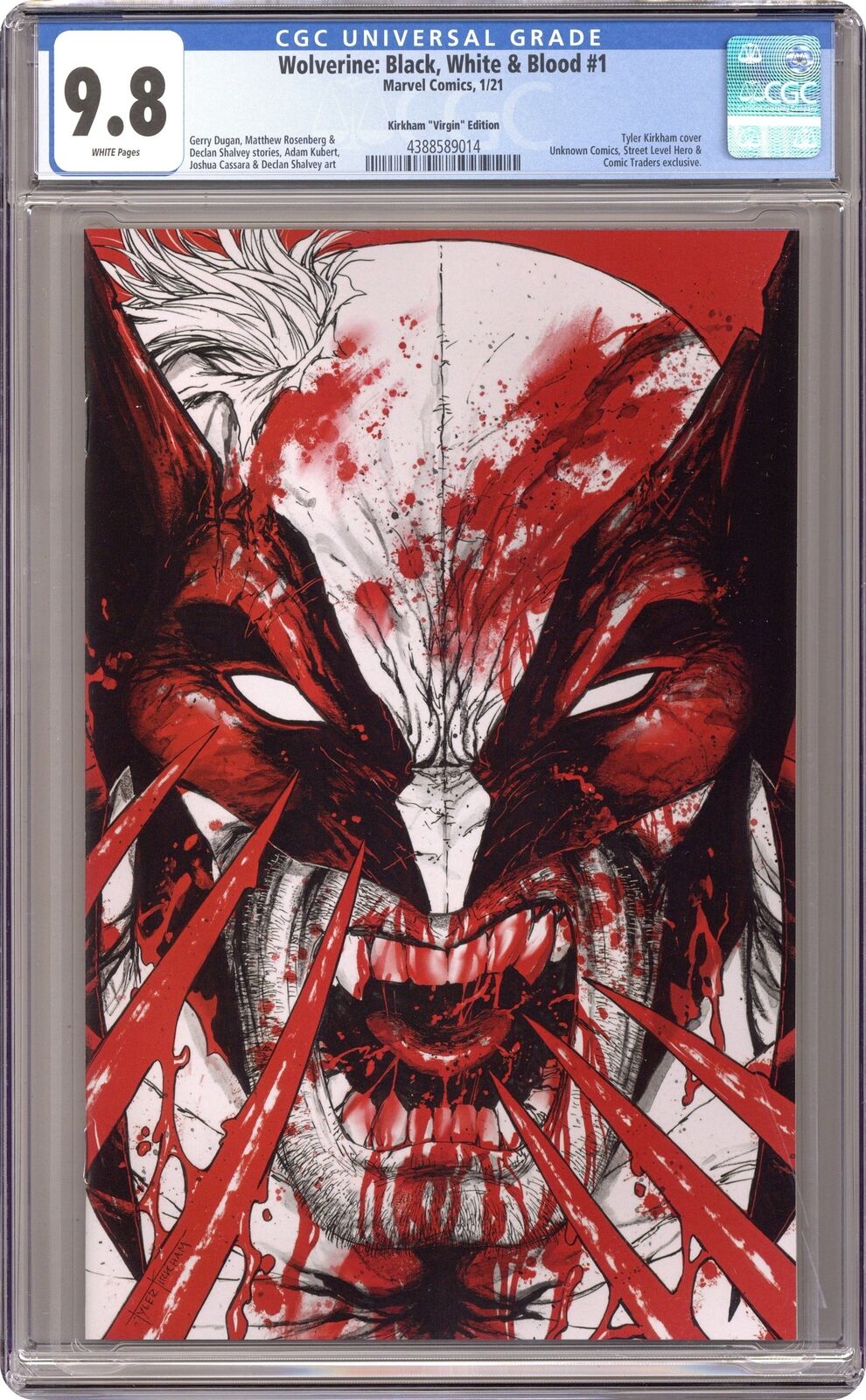 Wolverine Black White and Blood #1 Kirkham Unknown Virgin CGC 9.8 2021