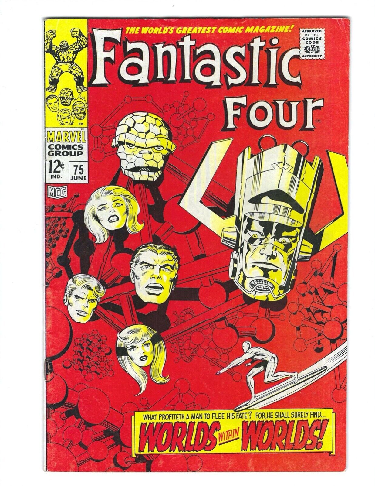 Fantastic Four #75 1968 VF/VF- Glossy Beauty Silver Surfer  Combine Ship