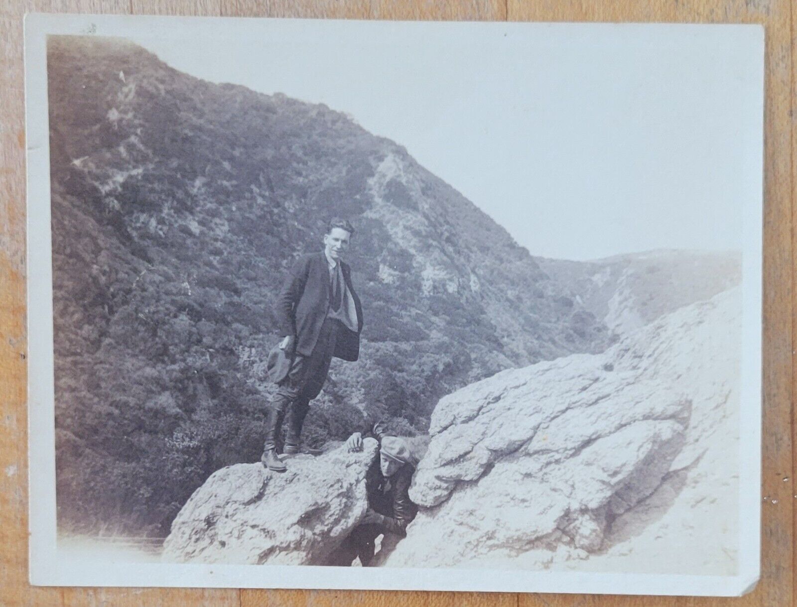 Vintage 1918 Original Photo Of Man In France (Alps?)
