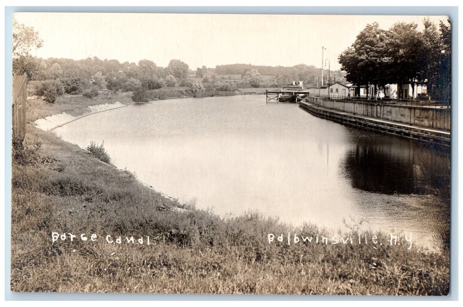 c1910\'s Barge Canal View Baldwinsville New York NY RPPC Photo Unposted Postcard