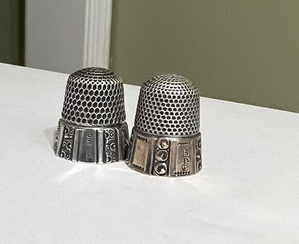 Sterling Silver ~ SET OF 2 THIMBLES