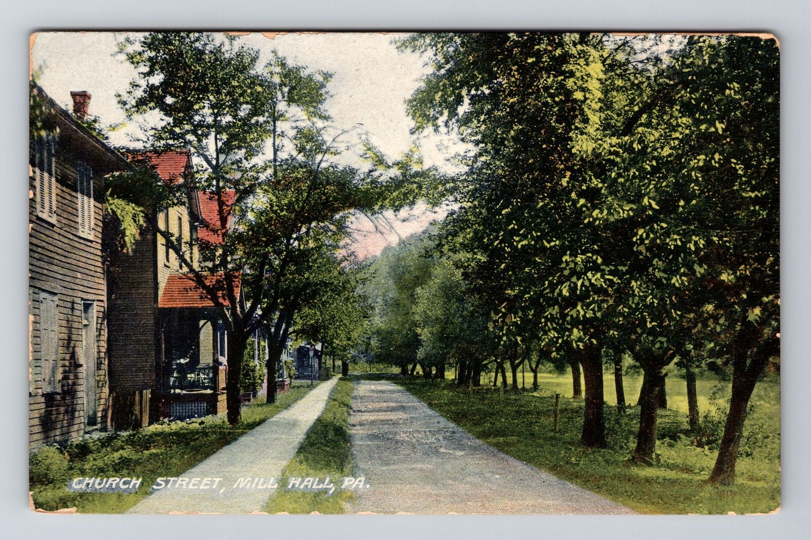 Mill Hall PA-Pennsylvania, Home's Along Church Street, c1910 Vintage Postcard