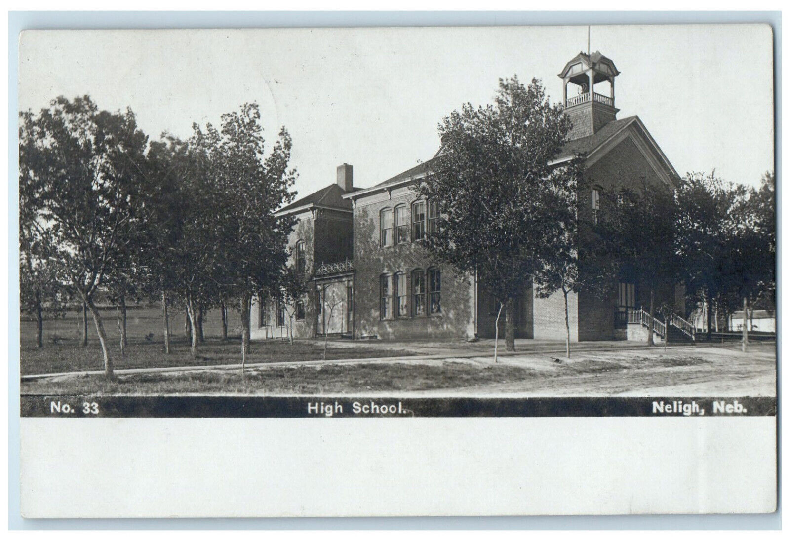 c1910 High School Neligh Nebraska NE Antique Posted RPPC Photo Postcard