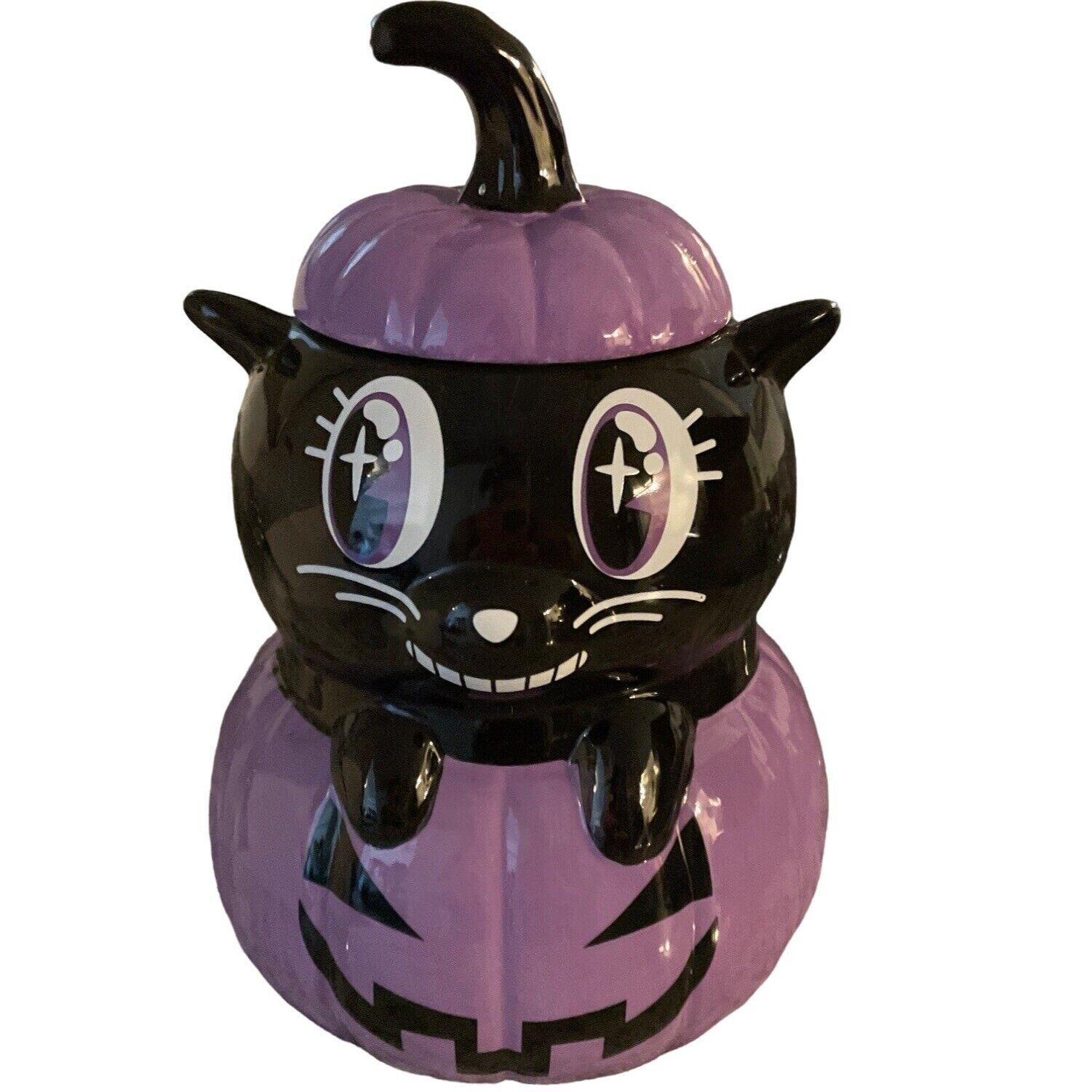 NEW Killstar Ceramic Meowloween Cat Pumpkin Lidded Jar 9\