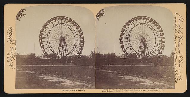 Distant view of the Great Ferris Wheel, World\'s Fair, Chicago, U.S.A.