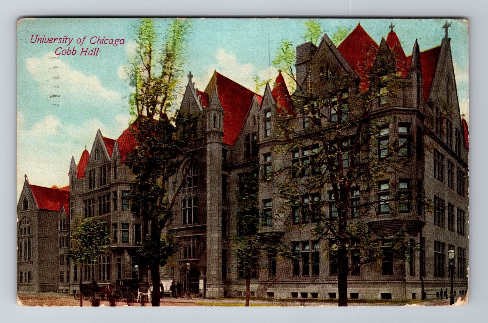 Chicago IL-Illinois, University, Cobb Hall, Antique, Vintage c1910 Postcard