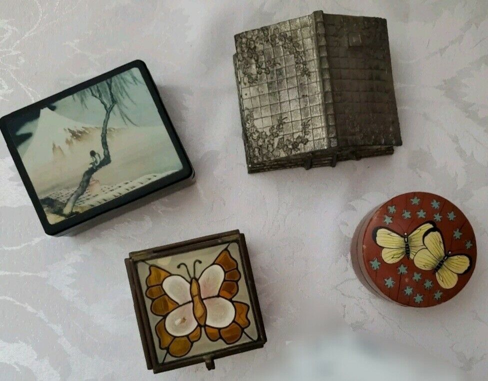 4 Vintage Trinket / Jewelry Boxes