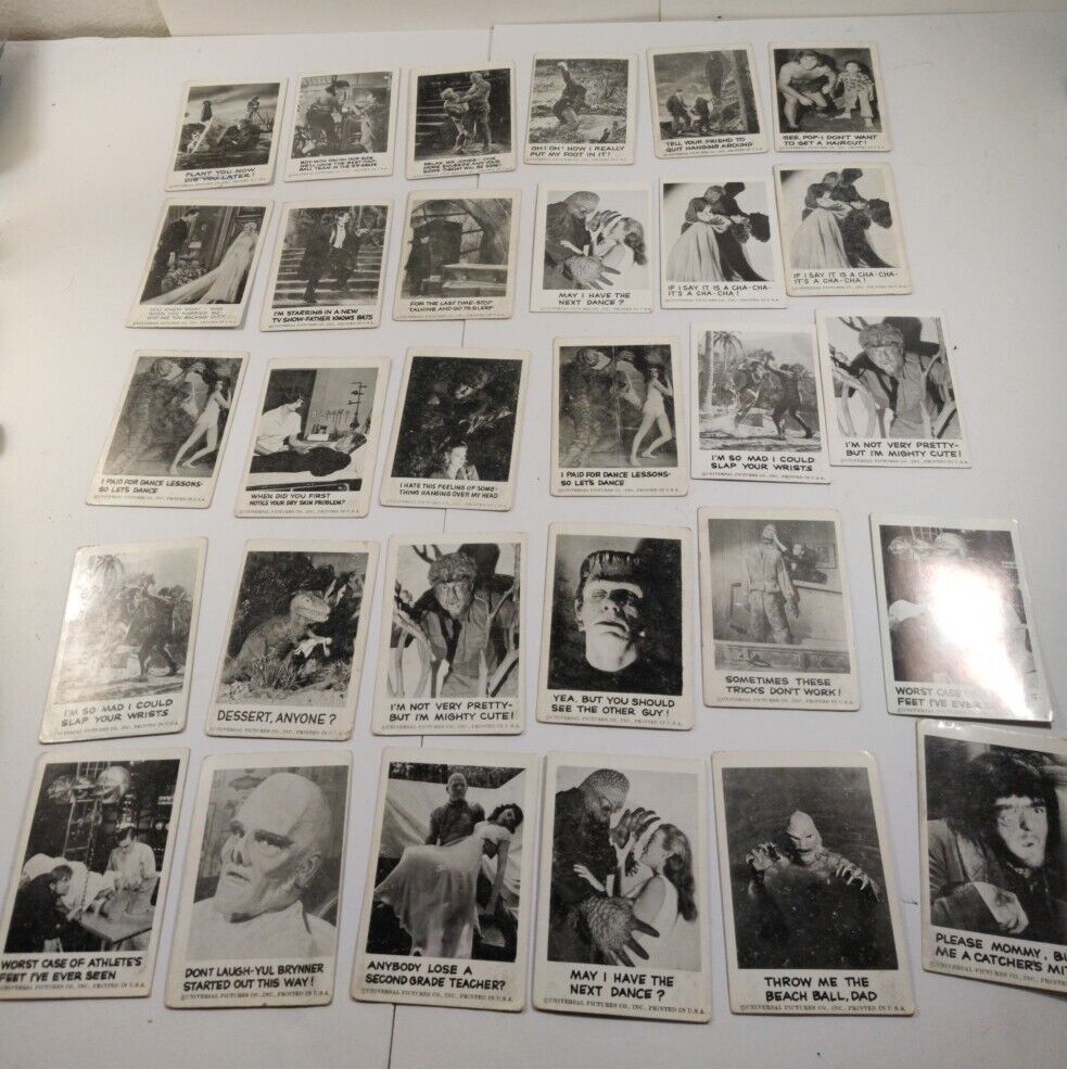 Vintage 56 Spook Stories 2.5 X 3.5” Trading Cards - 1961 Leaf Universal Pictures