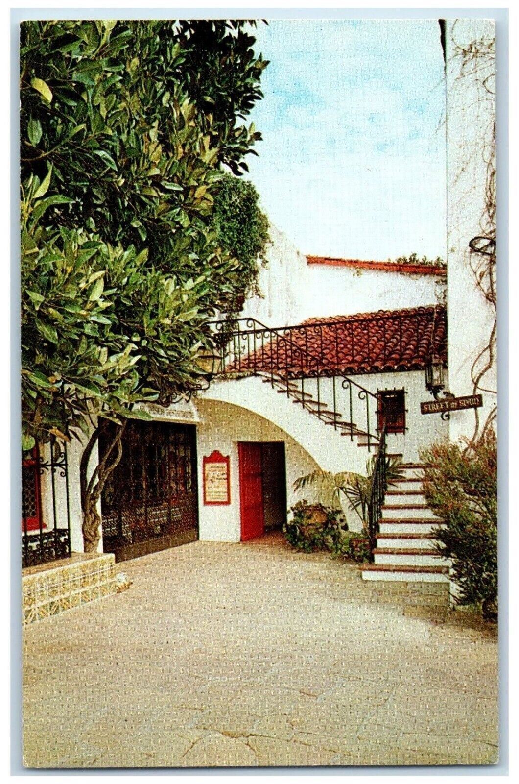 c1960's Entrance To El Paseo Restaurant Santa Barbara CA Vintage Postcard