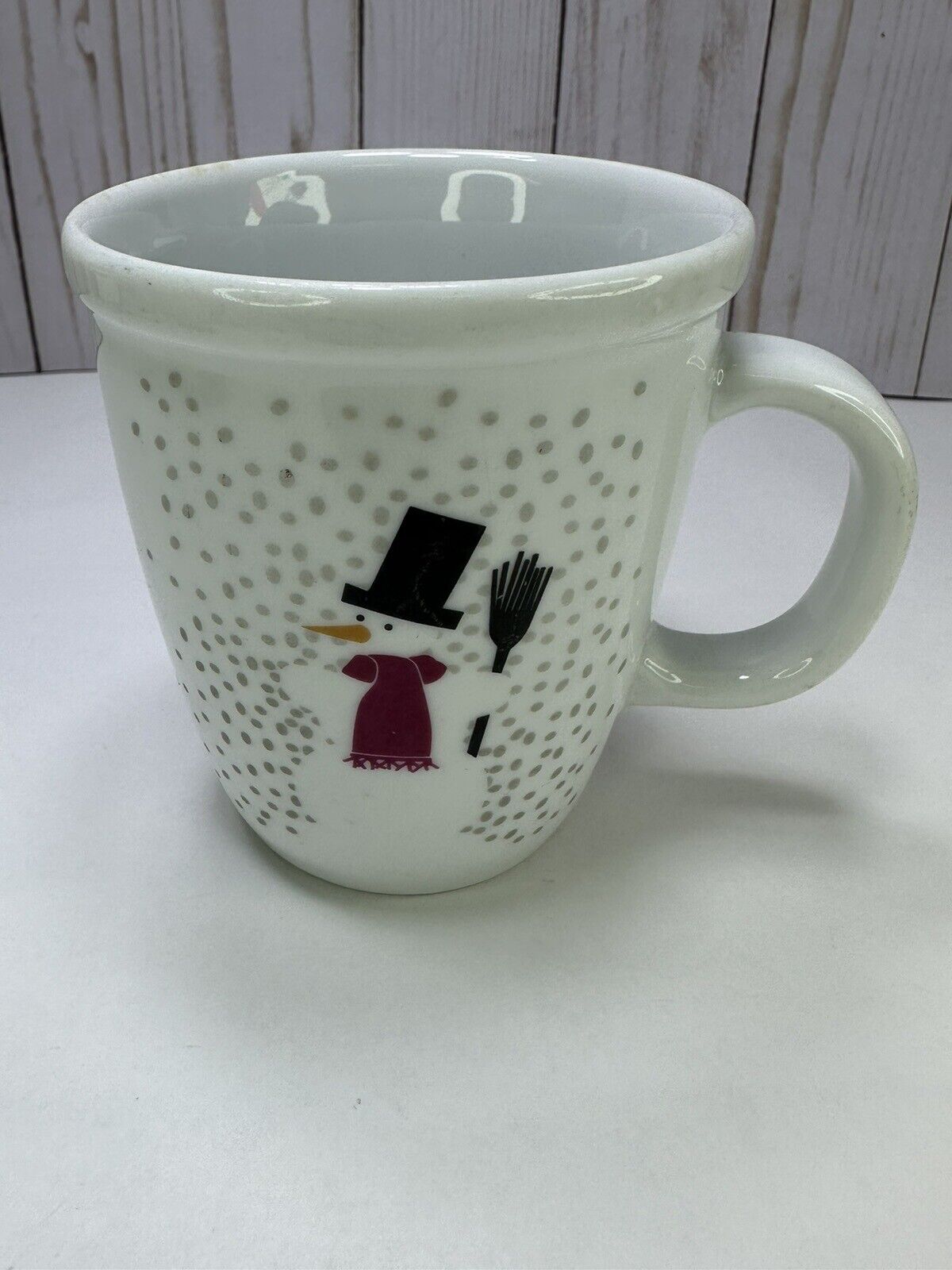 Christmas Holiday Bodum Contemporary Snowman & Snowflakes Coffee Cocoa Mug Cup
