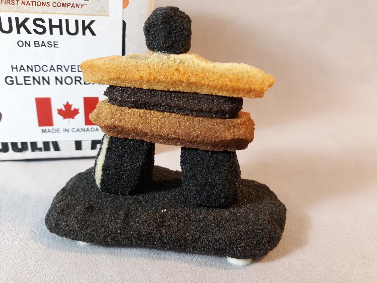 Vintage Canada Carved Soap Stone Inukshuk Sculpture 3